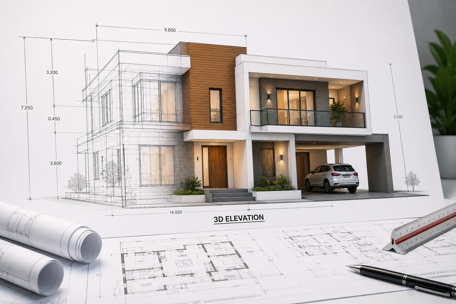 3D elevation drawing