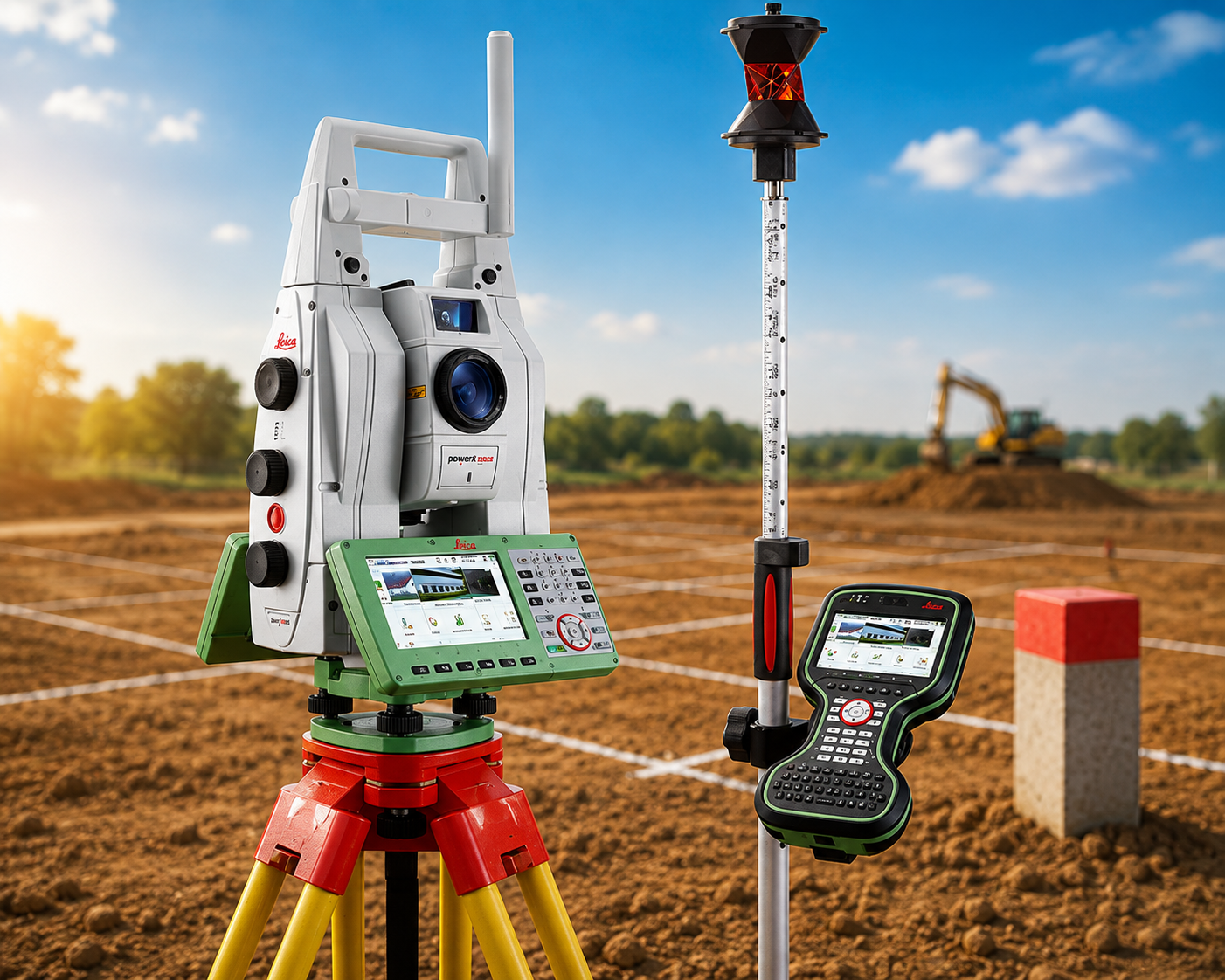 Total station and DGPS rover, the LDS 4D field kit